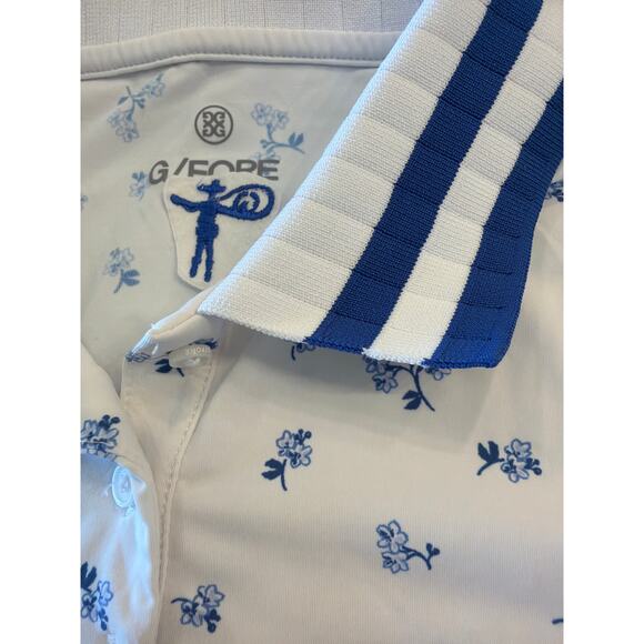 G/Fore SM blue/white floral sleeveless golf polo - Picture 6 of 10